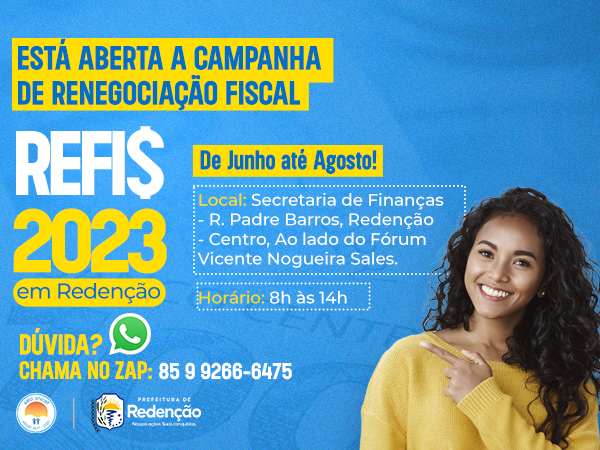 Aberta Campanha de Refinanciamento de Pendências Fiscais - Refis 2023.